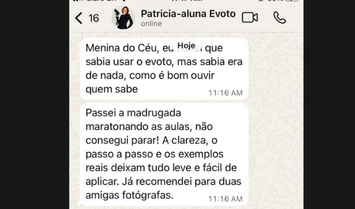 Student testimonial praising the clarity and practicality of the evoto course